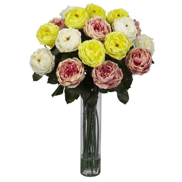Fancy Rose Silk Flower Arrangement - SKU #1219 - 5